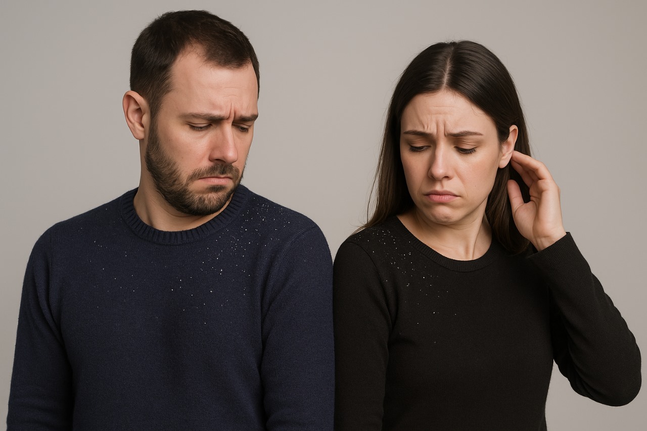 Antes – caspa visível